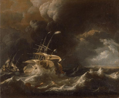 ship in storm