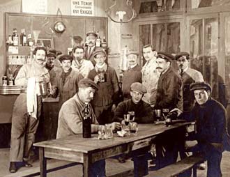 A french cafe scene from the 1930's