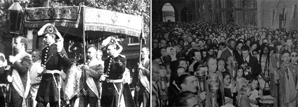 Vintage photographs of church processions