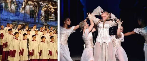 Sistine Chapel boys choir and Madonna singing at the Met Gala