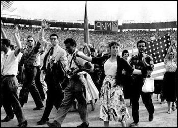 Americans at a youth festival in Lenin Square