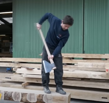 Carpenter with axe