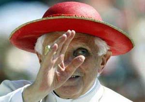 Benedict blesses the crowds of altar girls