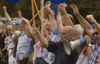 Georgians protest against Russian invasion