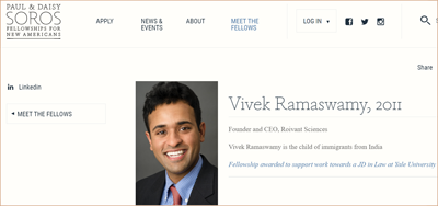 Vivek Ramaswamy financed by Heorge Soros