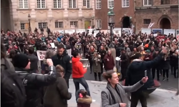 Protest against vaccine in Denmark