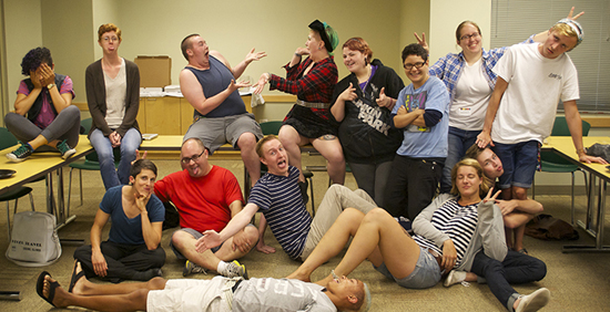 Homosexual students gathered in a group photo at DePaul university