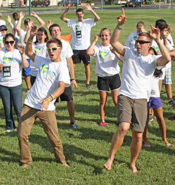 seminarians lead youth in modern dances