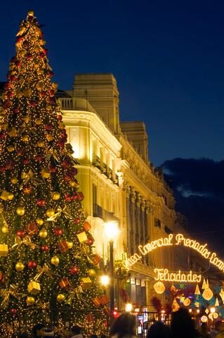 A large Christmas tree in Madrid, Spain