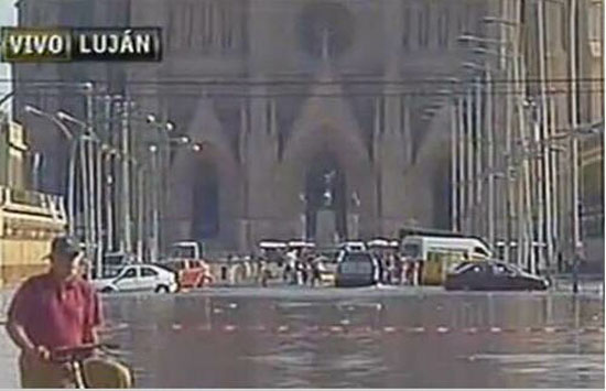 a flooded Basilica of Lujan