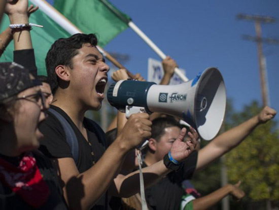 Student anti-Trump protest