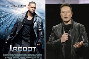 Will Smith in iRobot vs Elon Musk