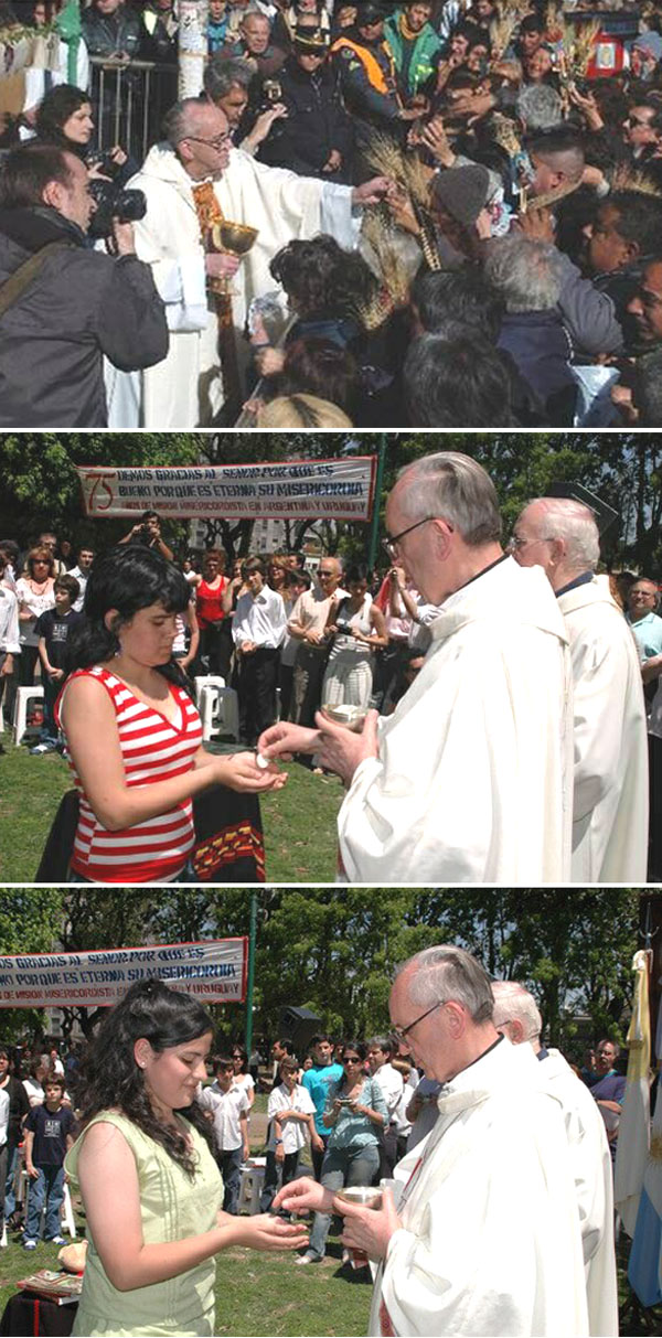 Cardinal Bergoglio gives Communion 02