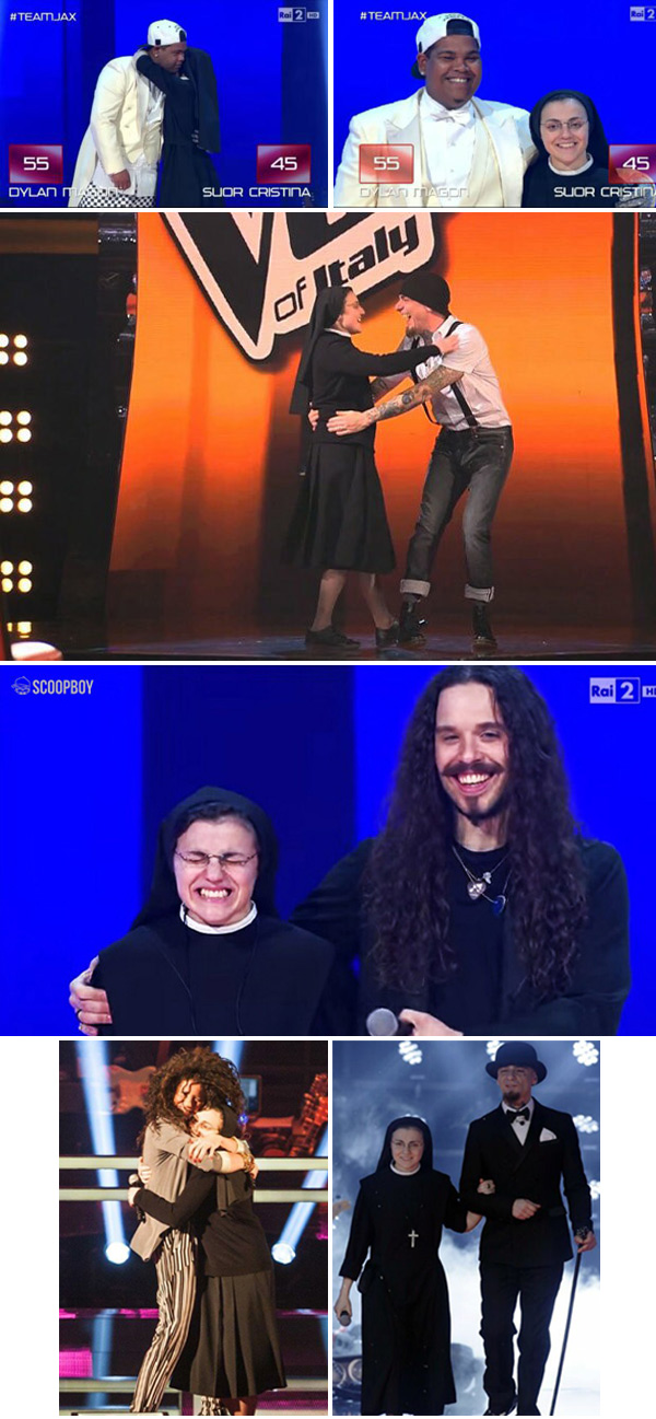 Suor Cristina hugs 2