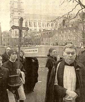 An Anglican funeral procession