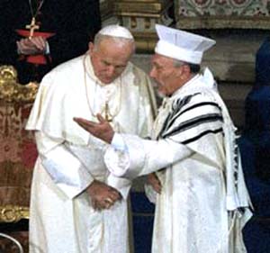 John Paul meets Rabbi Toaff at the Synagogue