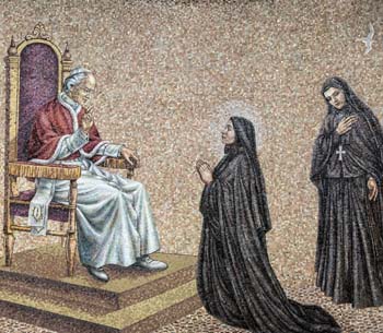 mother cabrini before Pope Leo