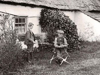 men making crosses