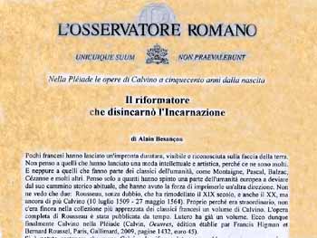 Osservatore Romano on Calvin