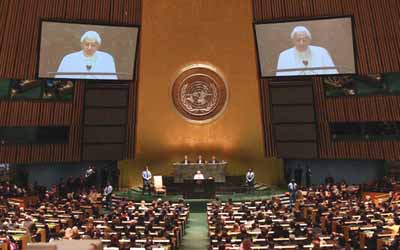 Benedict addressing the UN