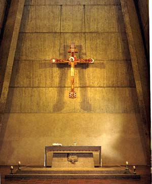 The altar of the Abbey of St. Anne, France